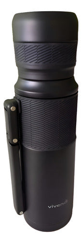Termo Vivendi De 1200 Ml De Acero Inox Negro Libre De Bpa Negro