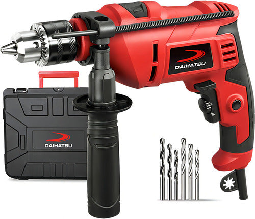 Taladro Percutor Eléctrico 500w 13mm Con Maletín Y Juego De Mechas Daihatsu Ti500k Control De Velocidad Variable Y Funciones De Reversa Y Percutor