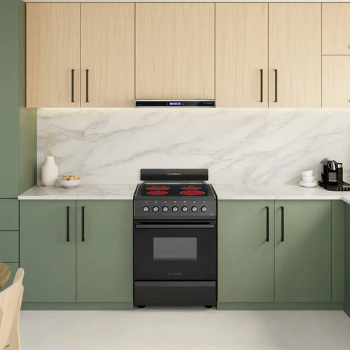 Cocina Eléctrica Ormay Ultra Negra Con 4 Hornallas Y Horno De 64l Negro