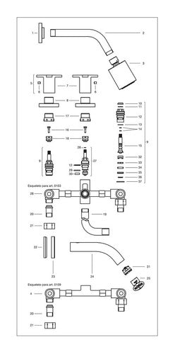 Juego Para Bañera Y Ducha Griferia Fv Alerce 0103/d7  Gris