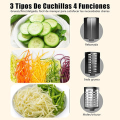 Picadora Cortadora Trituradora Verdura Vegetal Tm Carga Usb Blanco