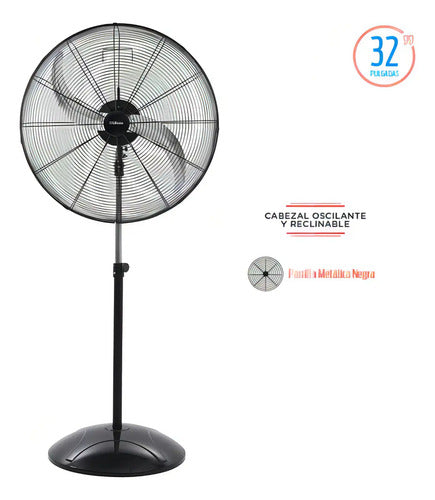 Ventilador De Pie Industrial Liliana 32 3 Vel 280w Vpi32cb 81.28 Cm Negro Plateado Metal 2