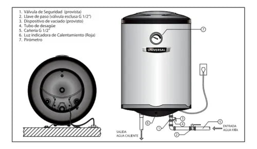 Termotanque Eléctrico Universal Tue80s Carga Inferior 80l Blanco