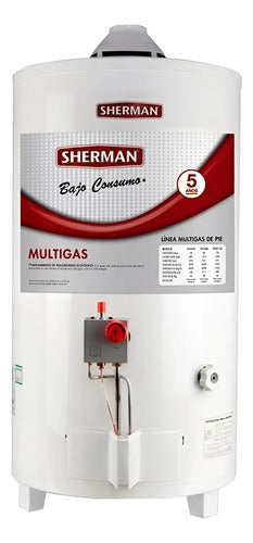 Termotanque Pie Multigas Sherman Gas Tpgp50 Blanco 50l Blanco