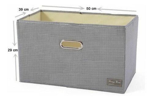 Caja Organizadora Plegable Con Tapa Poliester Gris 50x40 Cm Gris