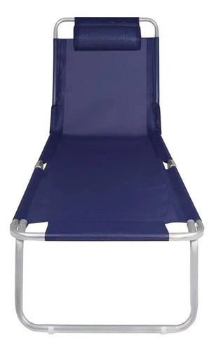 Reposera Cama Plegable Reclinable Aluminio Botafogo Azul Cts Azul