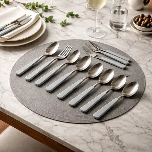 Juego De Cubiertos De 24 Pzs Cubiertera Carol Gris