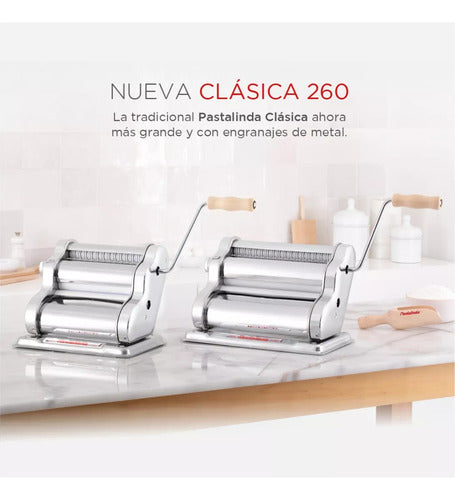 Fabrica De Pastas Pastalinda Clasica 260 Cromo Amasa Estira Gris