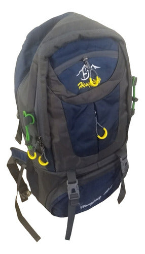 Mochila Para Camping Trekking Outdoor Tm Azul De 50lts Diseño De La Tela Liso