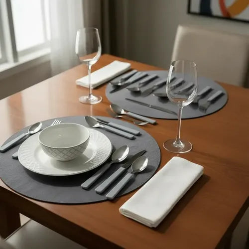 Juego De Cubiertos De 24 Pzs Cubiertera Carol Gris