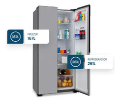 Heladera Philco Side By Side No Frost 428l Inox - Phsb450x Acero Inoxidable