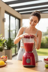 Licuadora De Vaso Sansei 1.5l 500w 2 Velocidades Rojo
