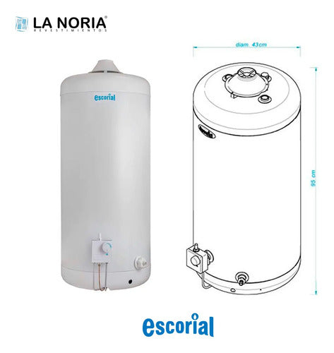 Termotanque Multigas Escorial Estándar 80l Blanco 80l