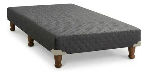 Base Sommier De 1 Plaza 1/2 Cannon De 190x90x21 Cm Gris Oscuro