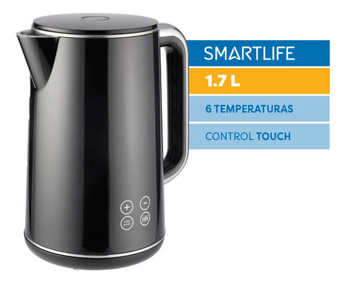 Pava Electrica Digital Smartlife 1.7 L Negro