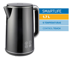 Pava Electrica Digital Smartlife 1.7 L Negro