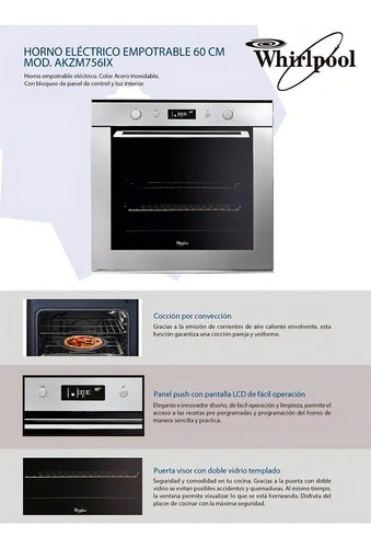 Horno Eléctrico Whirlpool Empotrable Akzm756ix Inoxidable