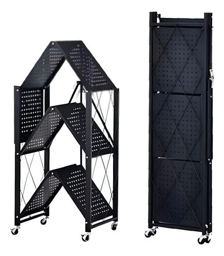 Organizador Multiuso 3 Estantes Plegable Ruedas Tm Blanco Cs
