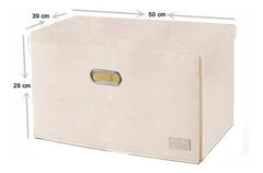 Caja Organizador Plegable Con Tapa De Poliester De 50x40 Cm Beige