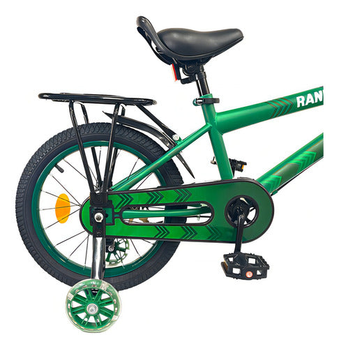 Bicicleta Infantil Randers Bke160 Rodado 16 Rueditas C/luces Color Verde Tamaño Del Cuadro 16