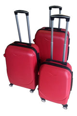 Set De 3 Valijas Rigidas Premium De Viaje Rojo De 8 Ruedas Rojo