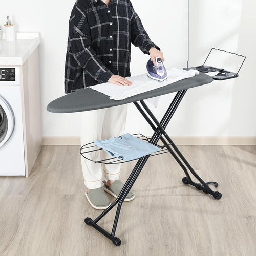 Tabla De Planchar Onebox Ob-tp2 Con Portaplancha Y Antena Plegable Liso Gris