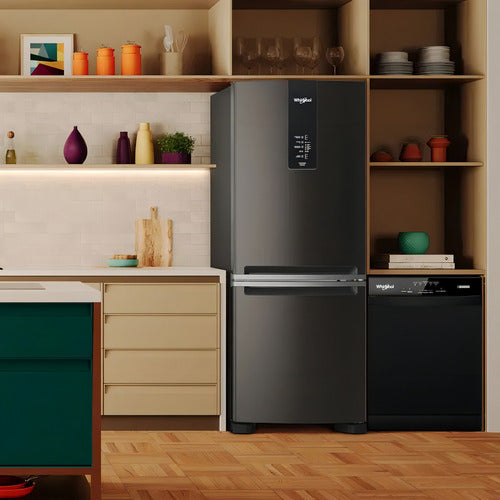 Heladera Whirlpool No Frost Inverter De 449 Lts. Negra Negro