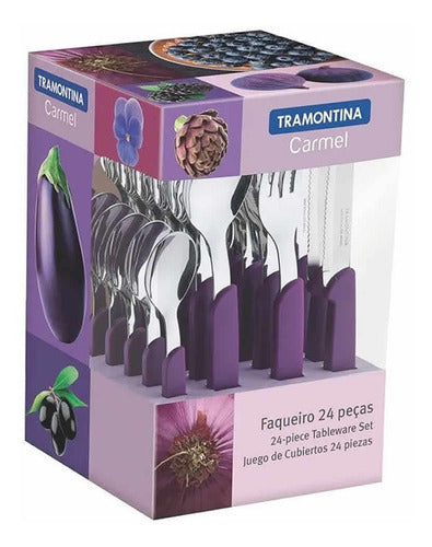 Cubiertos Tramontina Juego De 24 Piezas Carmel Violeta - Violeta