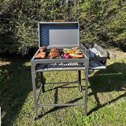 Parrilla Tromen Chulenguito A Leña Con Fogonero Y Tapa Chulenguito
