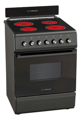 Cocina Eléctrica Ormay Ultra Negra Con 4 Hornallas Y Horno De 64l Negro
