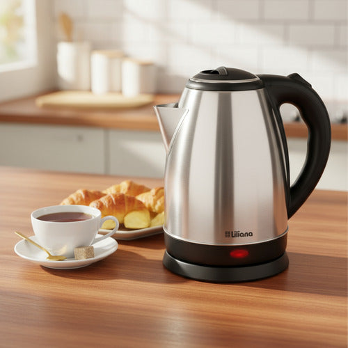 Jarra Pava Electrica Liliana Ap150 Acero Inox 1500w Y 1,7lts Gris