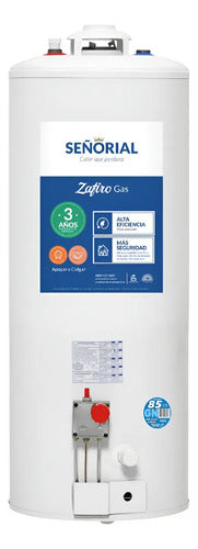 Termotanque Multigas Señorial Zafiro 85lts Tio Musa Blanco
