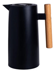 Jarra Termo Con Manija De Madera Pico Vertedor 1 Litro Negro Negro