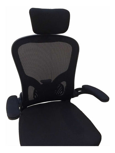 Sillon Silla De Pc Y Oficina Oon Apoyacabezas Y Base Cromada Negro Mesh/tela