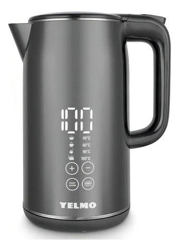 Pava Eléctrica Yelmo Pe-3912 1.7lt 2200w Pantalla Digital Color Negro