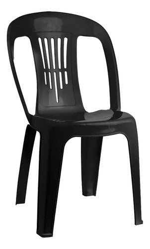 Silla Plastica Apilable Jardin Garden Life Antonella Negra Negro