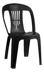Silla Plastica Apilable Jardin Garden Life Antonella Negra Negro