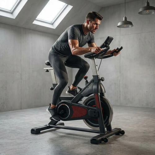 Bicicleta De Spinning Semi-profesional Randers 895sp H:150kg Negro