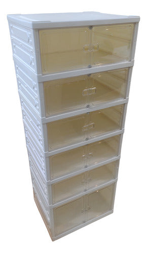 Organizador Plegable Plastico De Zapatillas 6 Cajones VIVENDI Blanco