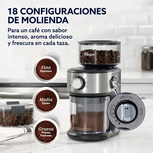 Molinillo De Cafè Automàtico Oster Bvstbmh24 Plateado Plateado