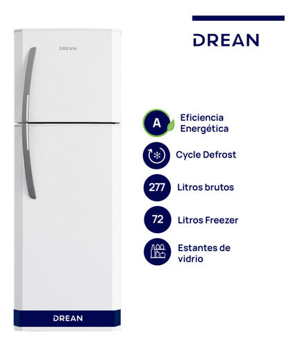 Heladera Con Freezer Cíclica 277 L Blanca Drean - Hdr280f50b