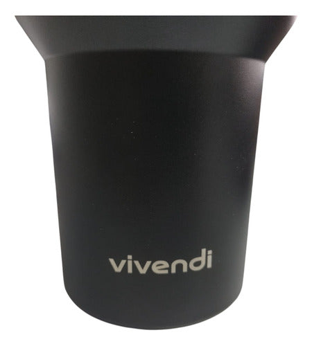 Vaso Térmico Acero Inox Vivendi Negro De 1200 Ml C/sorbete Negro Lisa