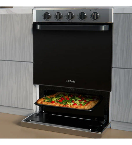 Cocina Multigas Drean Cd5602ai0 Inox 56cm 4 Hornallas Cs Gris