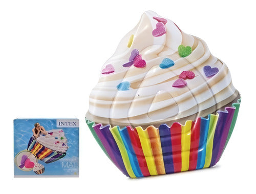 Colchoneta Inflable Intex Para Pileta Cupcake 58770 142x135 Cm