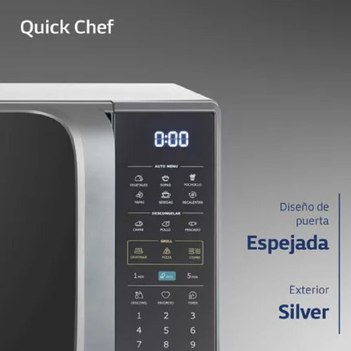 Microondas Digital Bgh Quick Chef B120ds20i Silver 20llts Cs