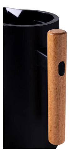 Jarra Termo Con Manija De Madera Pico Vertedor 1 Litro Negro Negro