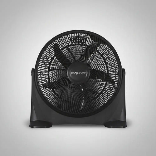 Ventilador De Piso Turbo Kanji Kjh-fh1405 Con 5 Palas 35.56 Cm 50 Negro Plástico 5