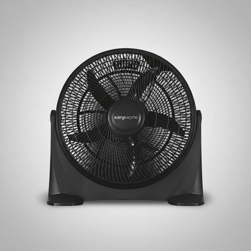 Ventilador De Piso Turbo Kanji Kjh-fh1405 Con 5 Palas 35.56 Cm 50 Negro Negro Plástico 5