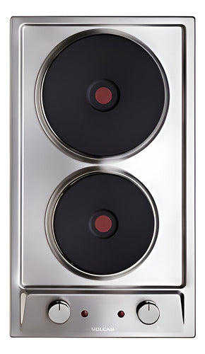 Anafe Eléctrico De Empotrar Volcan Ef2aev 2 Hornallas 3200w Acero Inoxidable