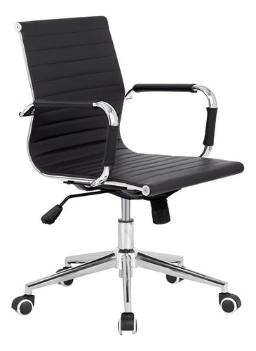 Combo 2 Sillones Ejecutivo Oficina Escritorio Pc Vivendi C Negro Cuero Sintético